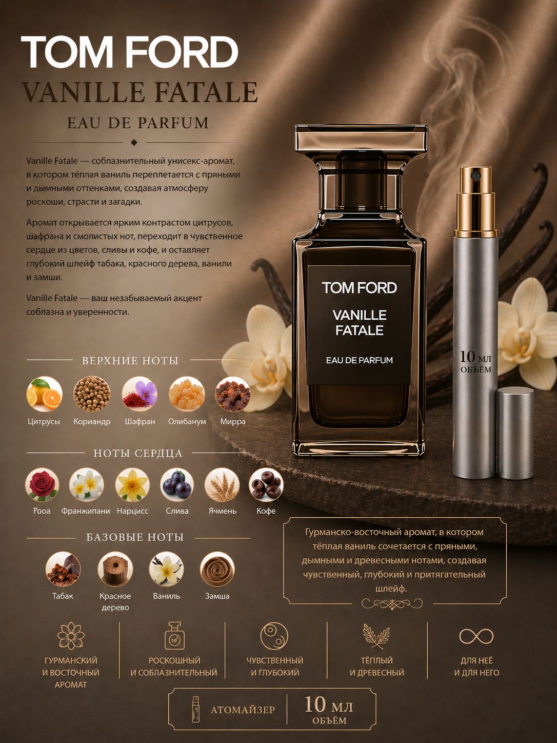 Tom Ford Vanille Fatale Парфюмерная вода унисекс 10 мл Отливант купить