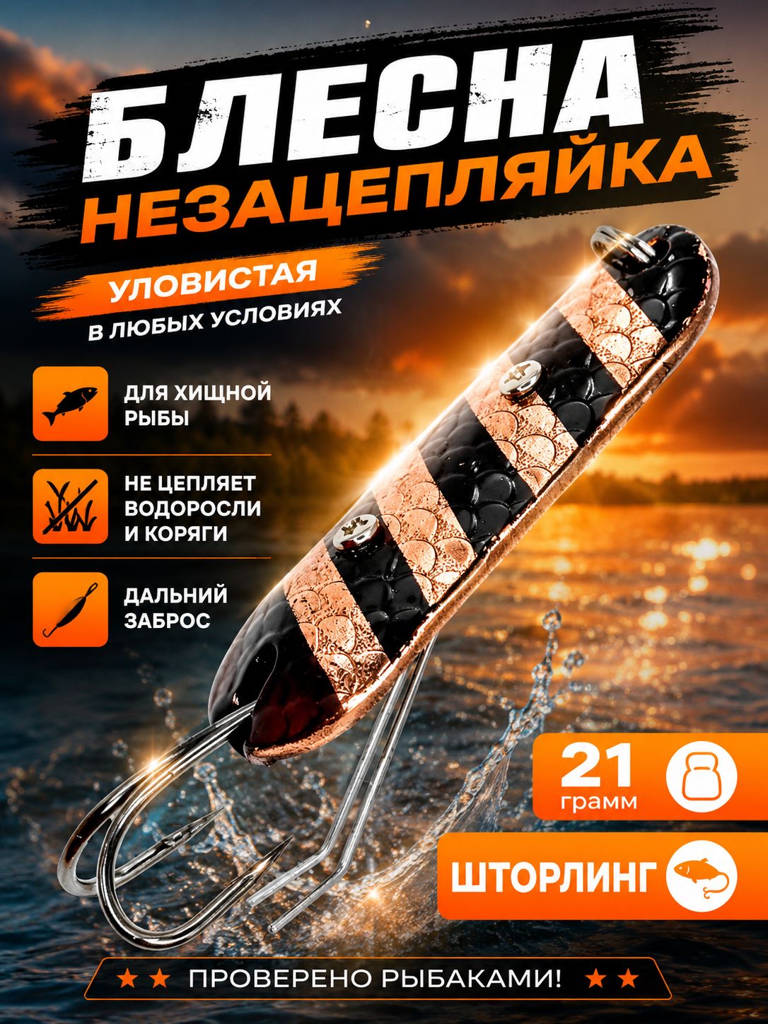 Блесна незацепляйка шторлинг на щуку и судака