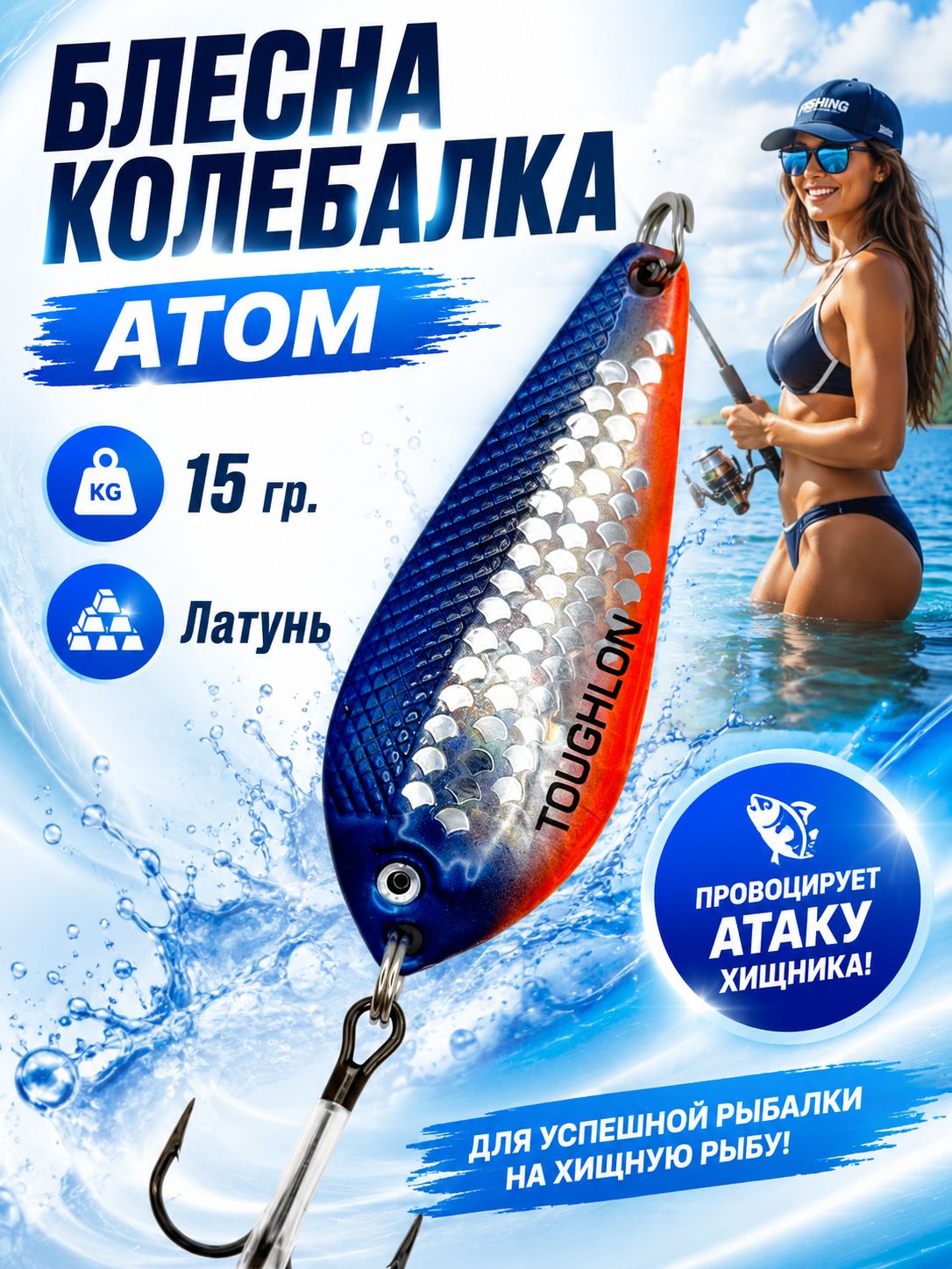 Блесна колебалка атом на щуку и судака