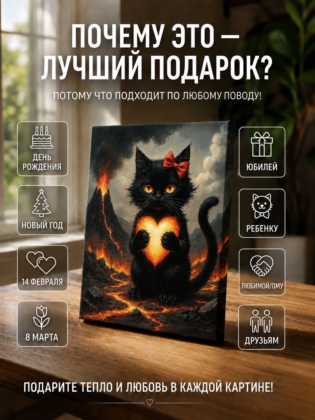 Кошечка с сердечком и бантиком
