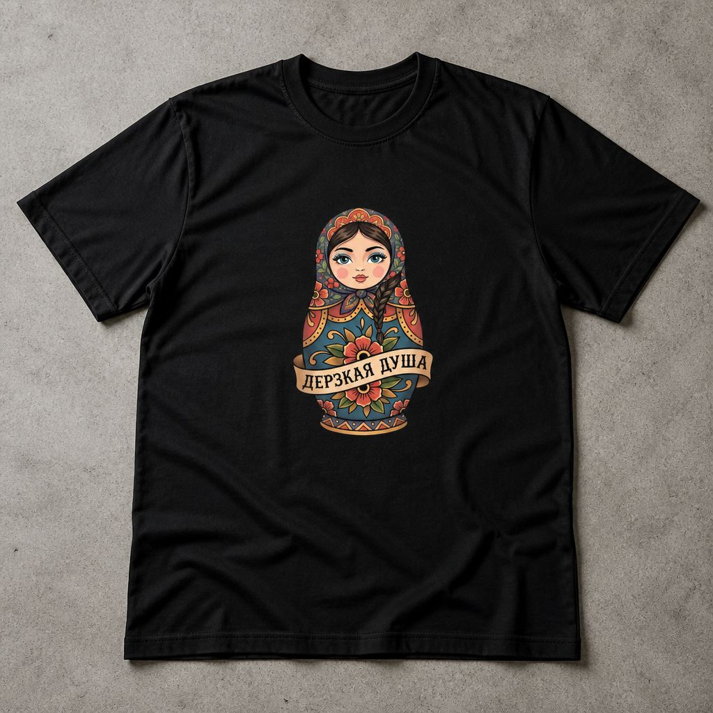 Футболка с матрешкой y2k 1 шт flat_lay