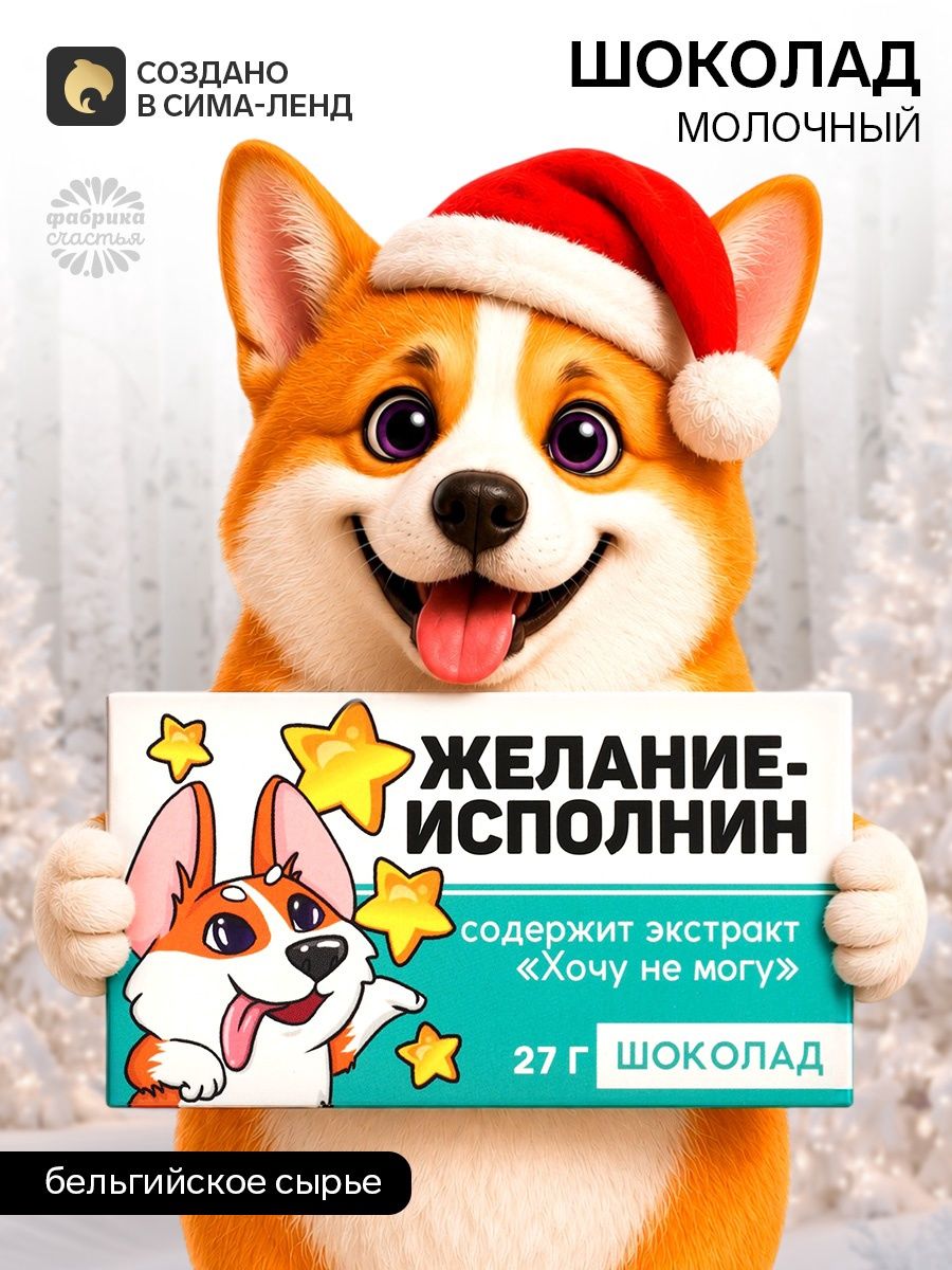 Шоколад новогодний молочный Корги , 27 г