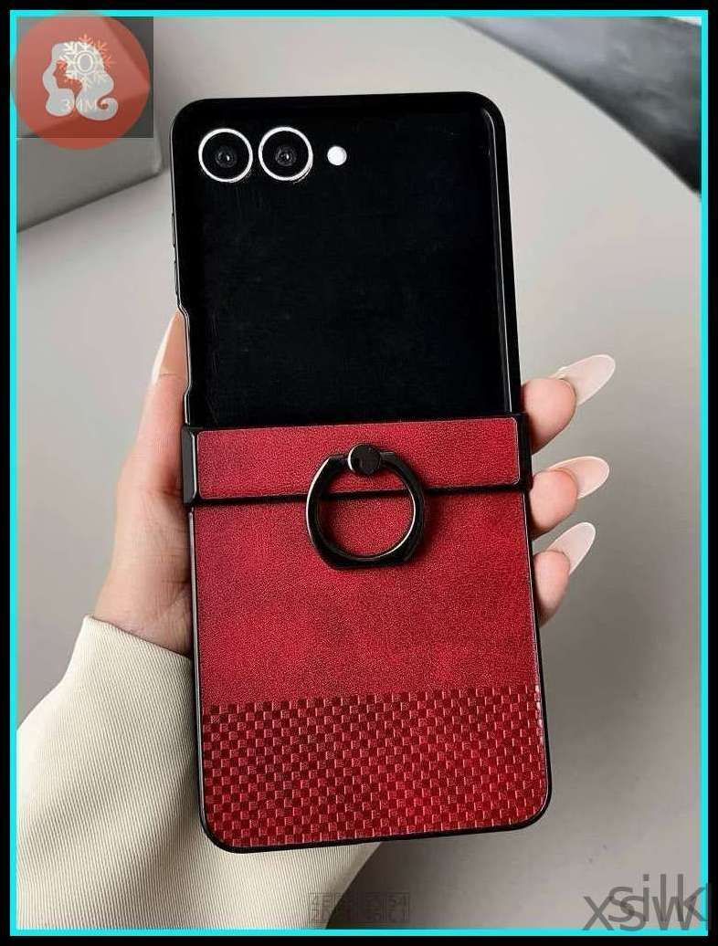 智能手机壳 用于 Samsung Galaxy Z Flip6, 人造皮革, 红色