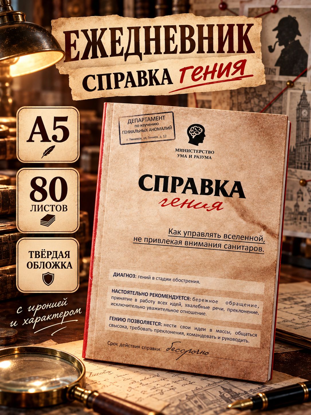 Ежедневник недатированный А5, 80 листов