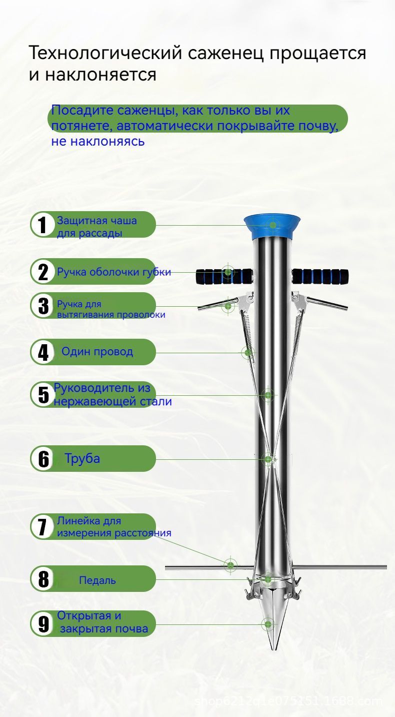 Сеялка ручная,Нержавеющая сталь, рукоять Композитный материал, 12 см ...