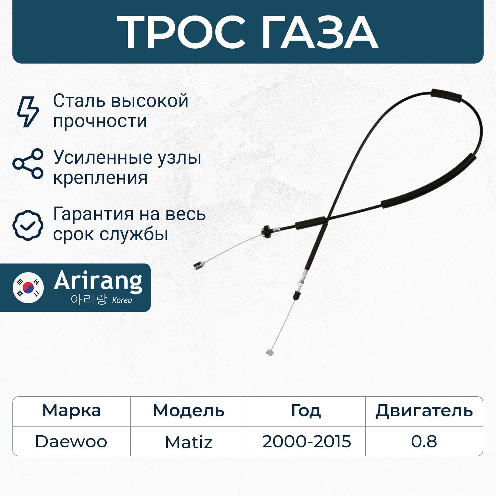 Трос газа Matiz 0.8 Ossca