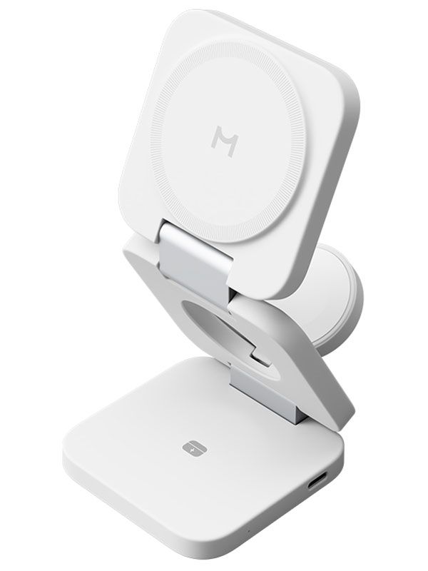 СкладноебеспроводноеЗУMagssoryFlex3в1дляApple,смагнитамисовместимоесMagSafe,белый