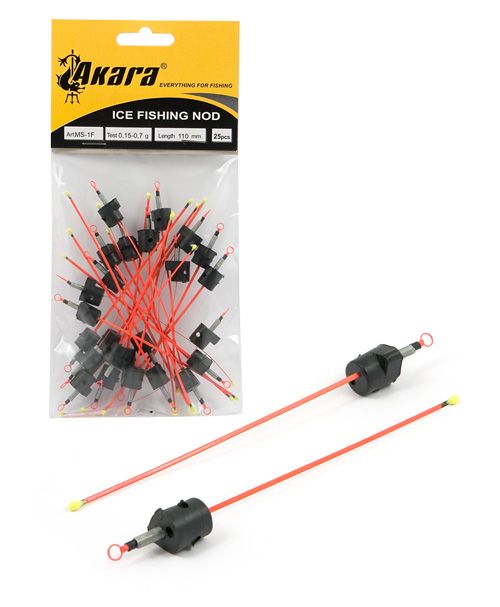 Кивок Akara Ice Fishing Nod час. пружина краш. 0,15-0,7 гр. 110 мм кольцо малое