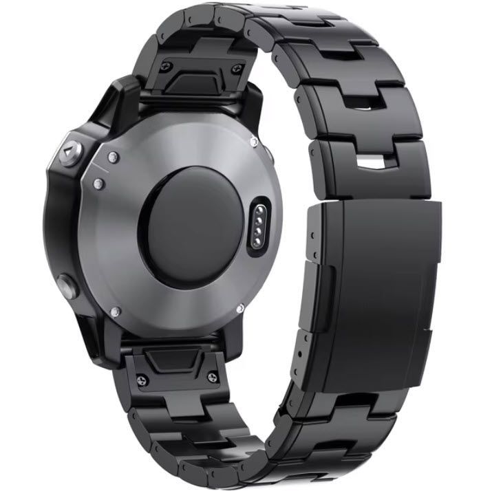 Браслетвентилируемыйтитановый22ммдляGarmin(циферблат47мм)Fenix,EpixProGen2,MARQ,QuatixбыстросъемныйQuickFit(Черный)
