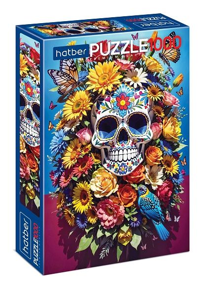 Пазл1000деталей.Цветочныйчереп(Premium)1000ПЗ2_32319