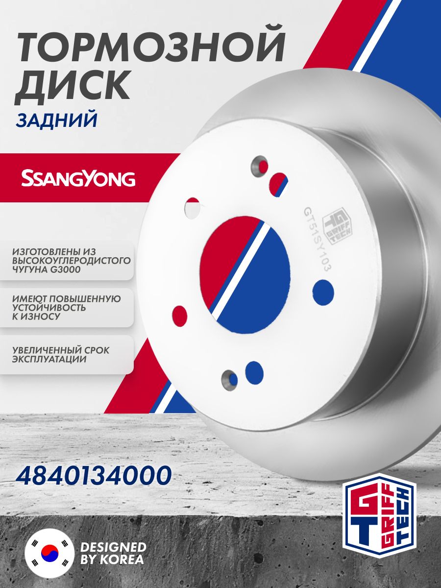 Диск тормозной (Сзади) SsangYong Actyon 11-