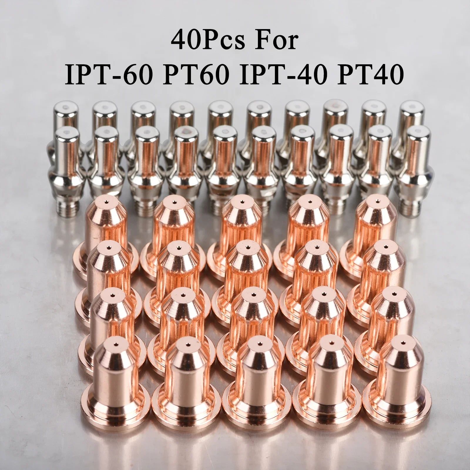 Pt40 20 / 40PCS IPT-60 PT-60 IPT-40 PT40 Электрод 52582 Сопло 51318 0,8 мм ...
