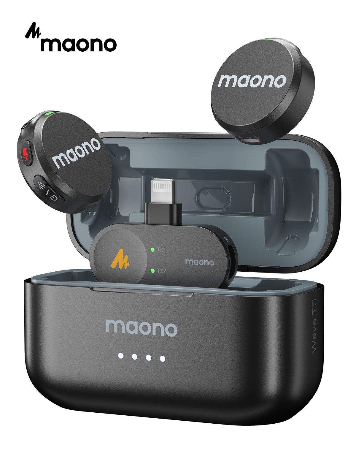 MAONO Микрофон универсальный WAVE T5 Lightning, для андроид