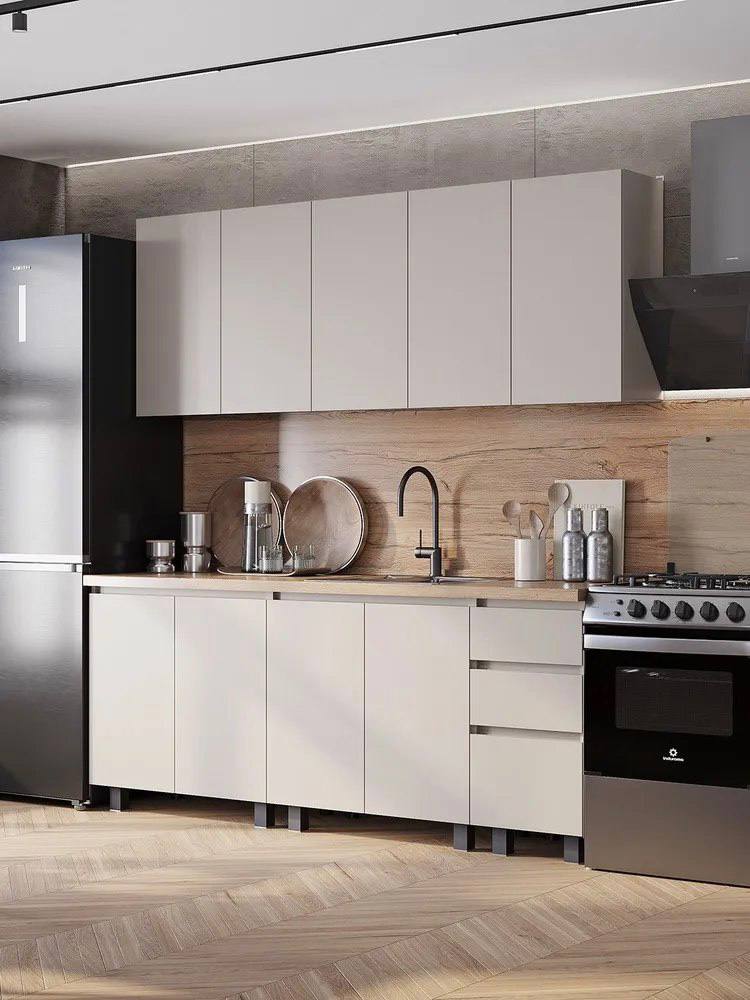 МЕБЕЛЬНЫЙРАЙКухонныйгарнитурМори2мЛДСПкашемир/белыйбезстолешницыдлядомаидачи