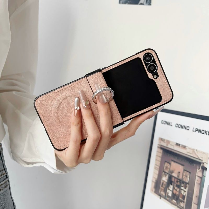 智能手机壳 用于 Samsung Galaxy Z Flip8, 人造皮革, 粉红色
