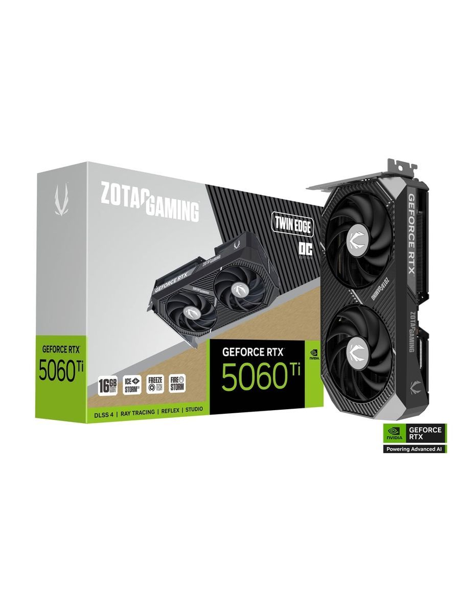 Видеокарта ZOTAC GeForce RTX 5060 Ti, 16 ГБ PCI Express 5.0