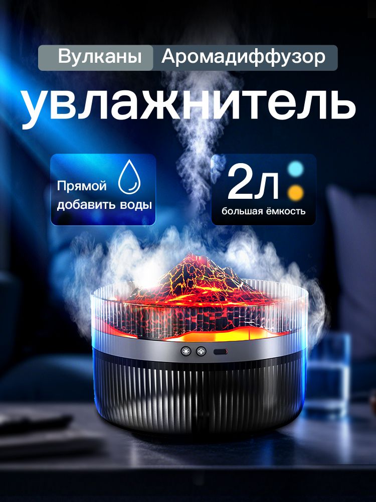 YuemeУвлажнительвоздухаультразвуковойдлядома，автомобильныйаромадиффузорсосветовымэффектом,черныйматовый