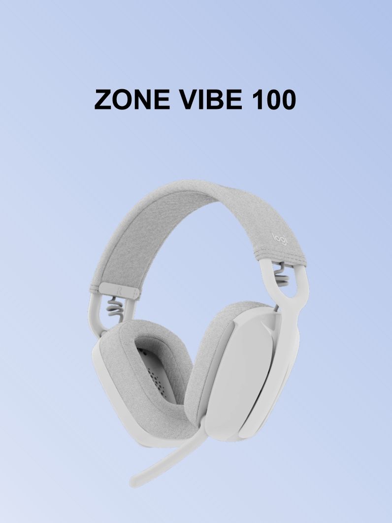 LogitechНаушникипроводныесмикрофоном,Bluetooth,белый