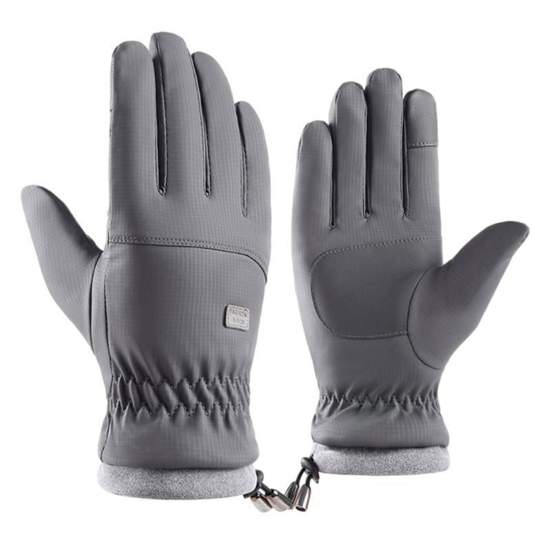 Непромокаемыеспортивныеперчаткидляхолоднойпогоды,ссенсорнойпанелью,Серый