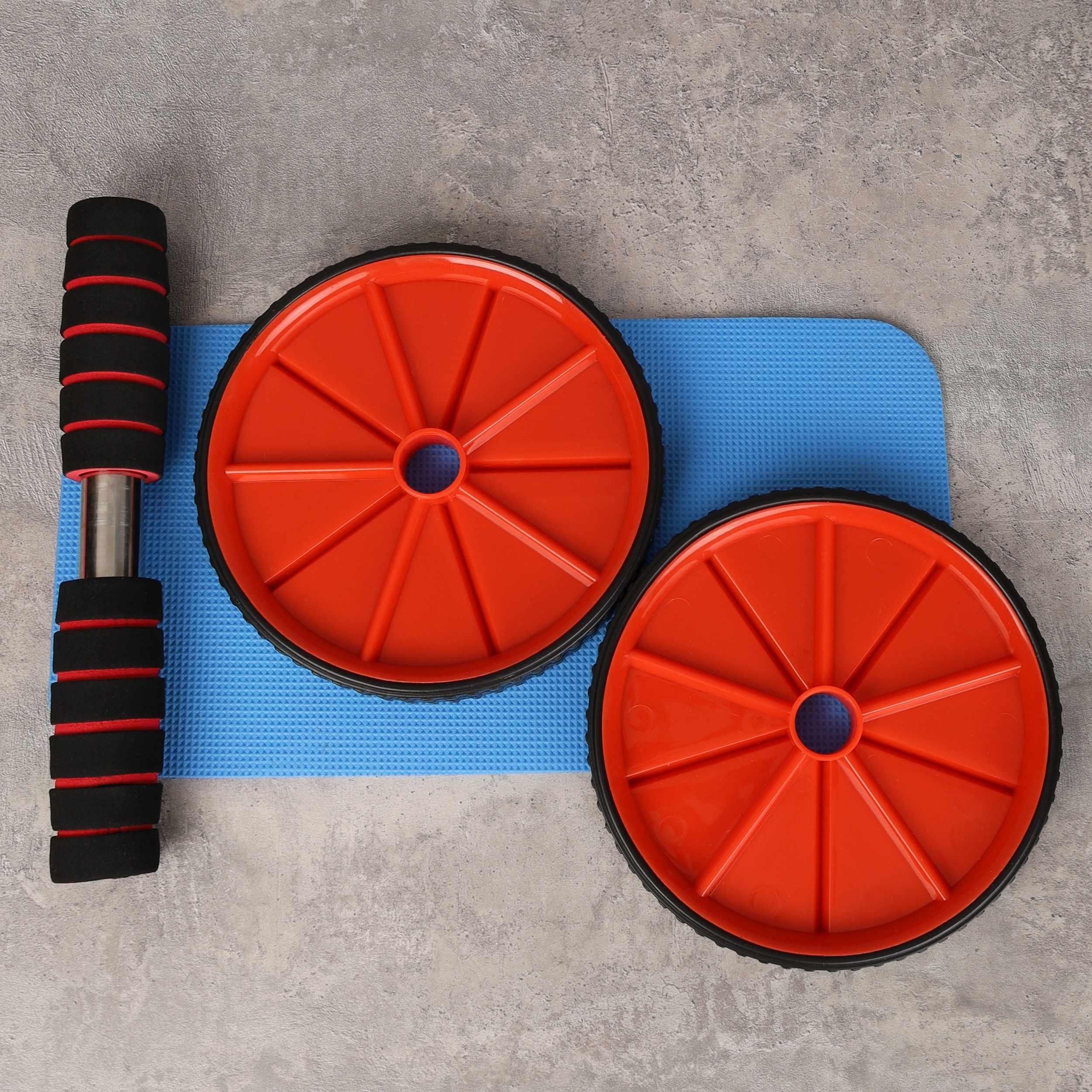 Ролик для пресса Woohooo Core Trainer, коврик для коленей, красный Ролик для пресса Woohooo Core Trainer, коврик для коленей, красный