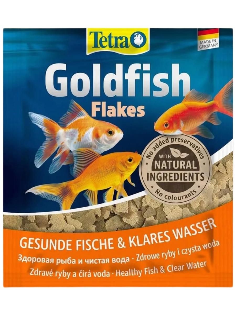 КормсухойTetraGoldfishFlakes12гр,хлопьядлязолотыхрыбок,саше