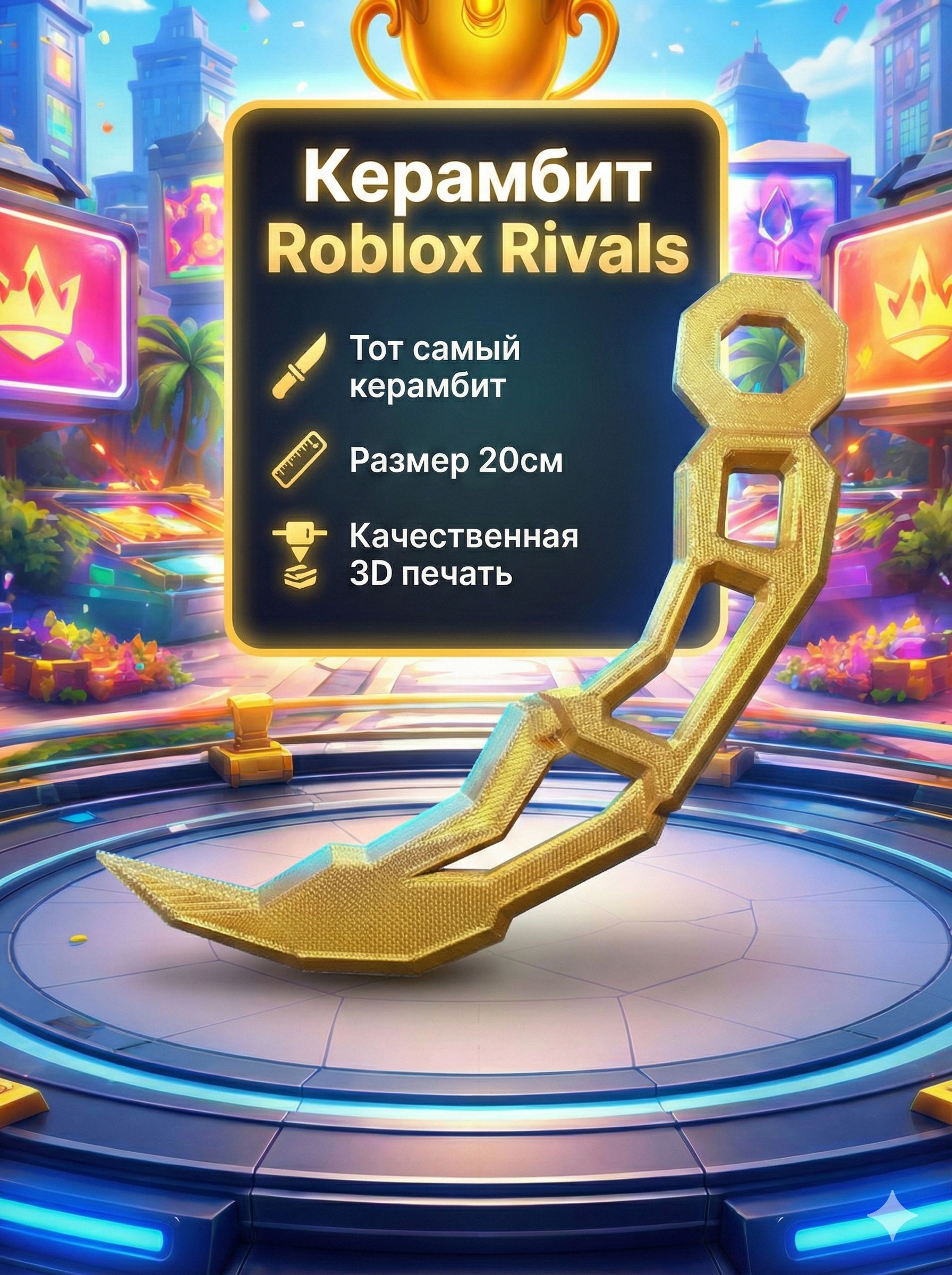 Керамбит Keyrambit Roblox Rivals коллекционный 20см купить на OZON по ...