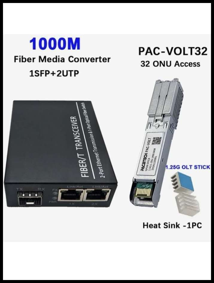 GPON OLT 1.25 Гбит/с, 1 оптика + 2LAN, до 32 подключений, веб-управление, поддержка разблокированных #1