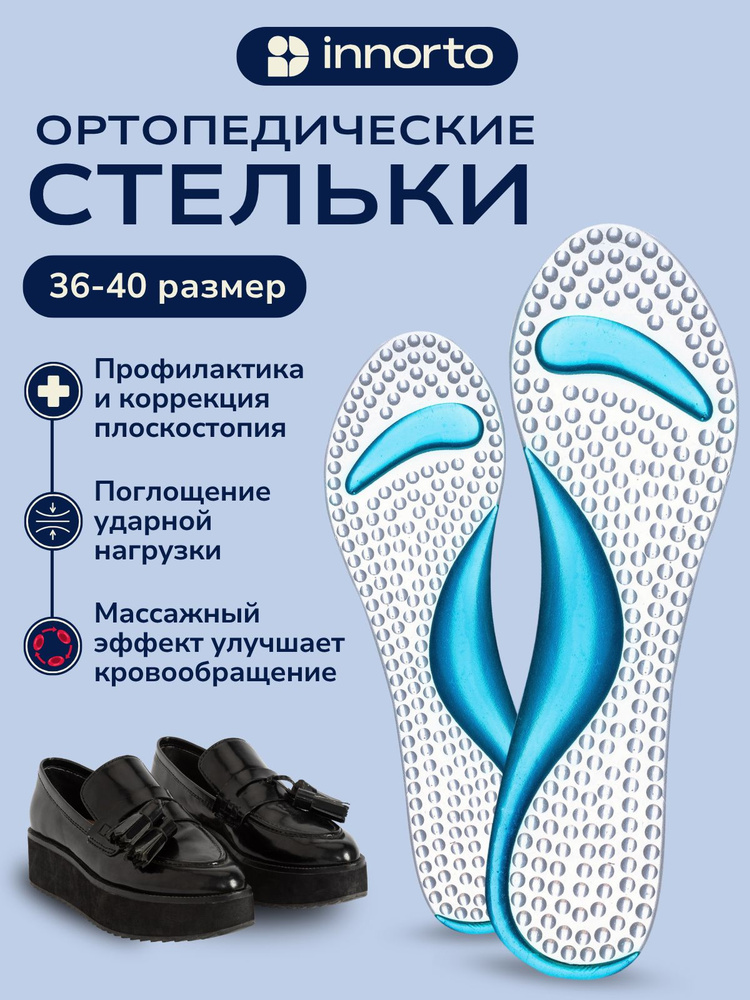 INNORTO стельки силиконовые массажные для обуви, 1 пара #1