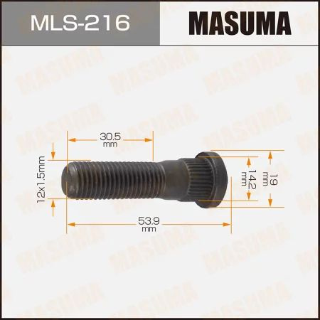 Шпилька "Masuma" MLS-216 Toyota, Daihatsu, Lexus, Mitsubishi, Honda, 12х1,5х53-54 мм d14 (уп 20 шт)  #1