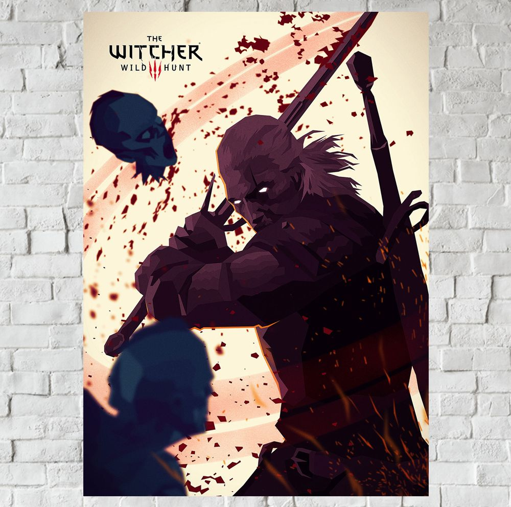 Постер "Сериал, игра: Ведьмак 3 - Дикая охота" А3, 30х40см, Плакат "The Witcher" #1
