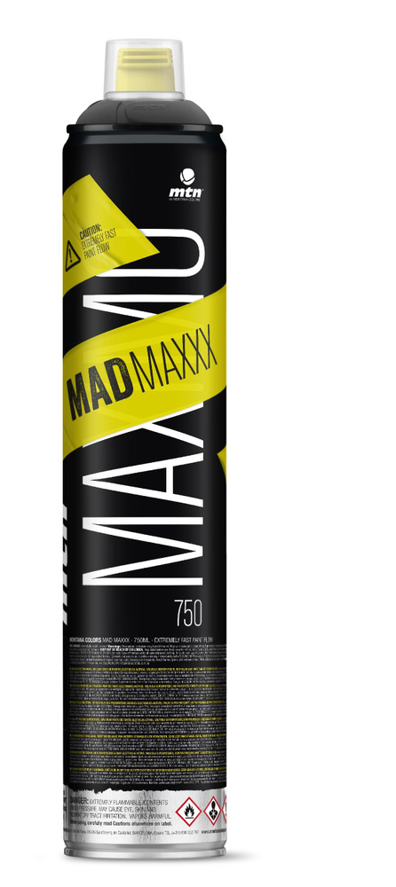Аэрозольная краска для граффити Mad Maxxx Black 750 мл, черный RV-9011  #1