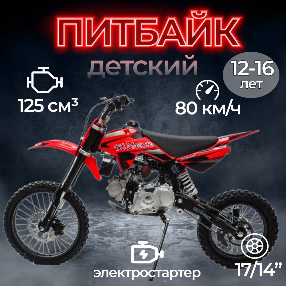 GS Motors Мотоцикл, Питбайк, 125 см³ / 8 л.с. - купить с доставкой по  выгодным ценам в интернет-магазине OZON (1392653755)