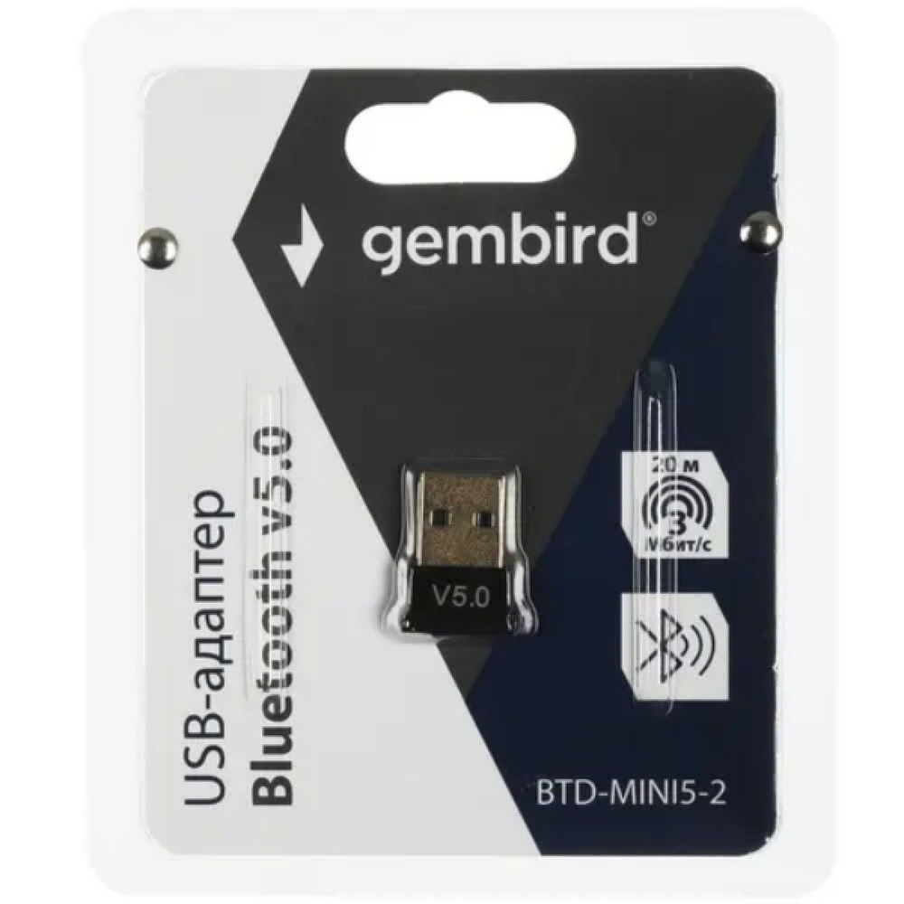 Контроллер GEMBIRD Bluetooth BTD-MINI5, ультратонкий корпус, v.4.0, 50 метров, до 24 Мбит/сек, USB  #1