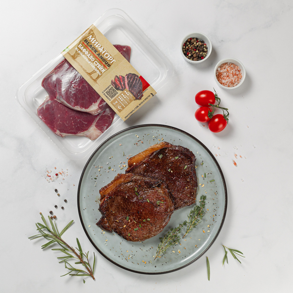 Стейк Баффало из мраморной говядины Black Angus Мираторг, 390 г ...