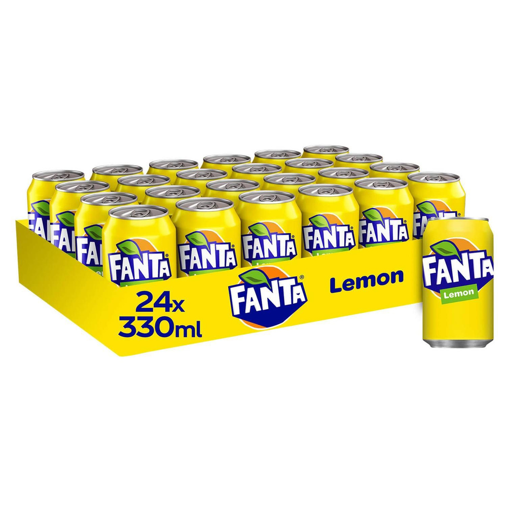 Газированный напиток Fanta Lemon (Фанта Лимон) 24 банки по 330 мл (Германия)  #1