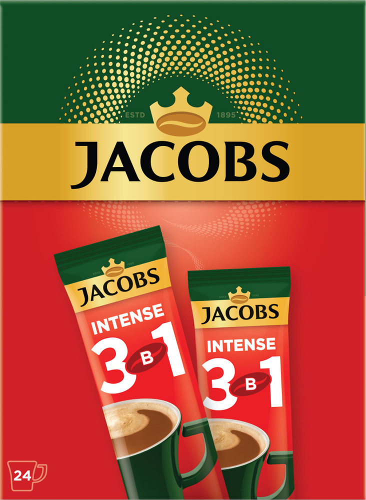 Растворимый кофе Jacobs Intense 3в1 24 пакетика #1