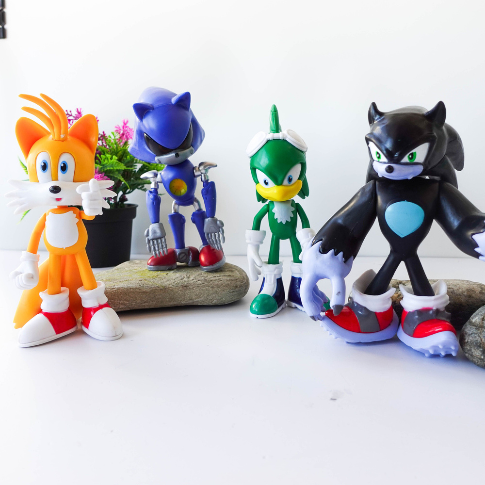 Набор фигурок Sonic в подарочной упаковке игрушки супергерои 14см 4 шт ( Соник, Ястреб Джет, Тейлз, Соник #1