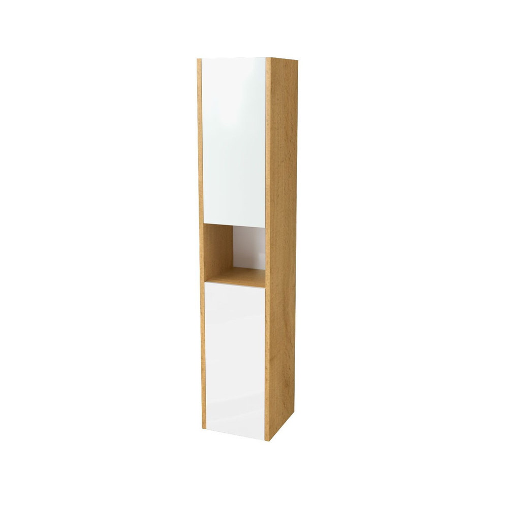 Пенал подвесной Encanto Stella, цвет Белый глянец (краска)/Дуб Вотан ...