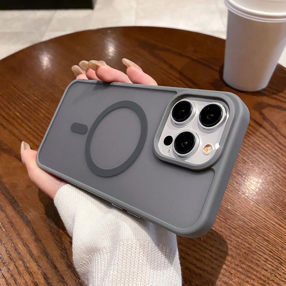 Чехол на айфон 15 промакс Магнитная полупрозрачная силиконовая защита ...