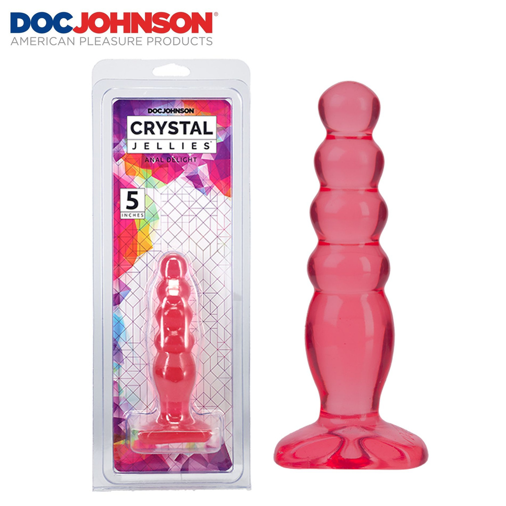 Doc Johnson Анальная ёлочка Crystal Jelly, розовая (14 х 3.8 см) #1