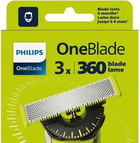 Насадка для триммера Philips Oneblade, сменные лезвия 360 градусов QP430/50, 3шт  #1