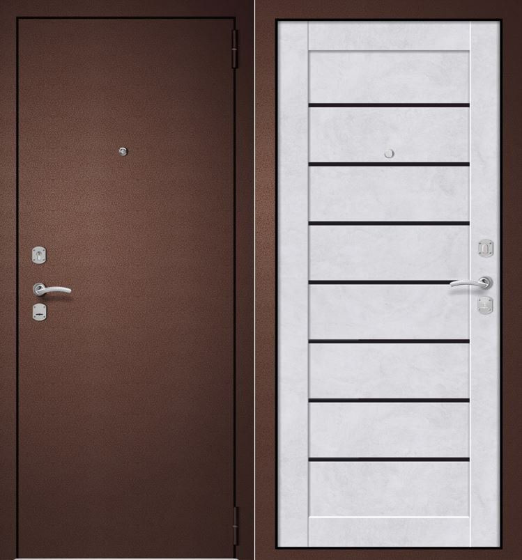 Дверь входная Metix-22 антик медь бетон снежный 860х2050мм правая  #1