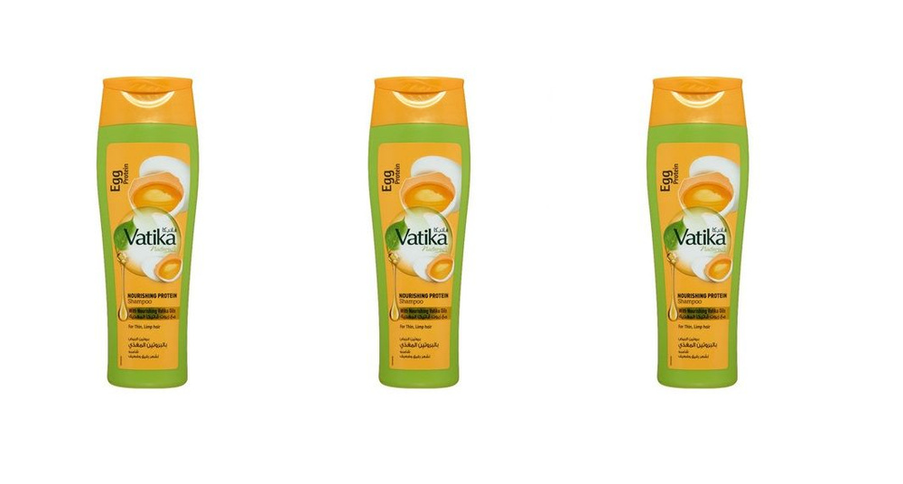 Dabur Шампунь для волос Vatika, Naturals Egg, яичный, 200 мл, 3 шт #1