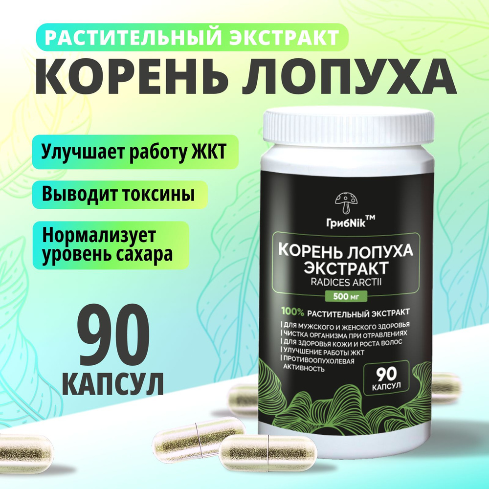 Корень лопуха экстракт в капсулах детокс 90 капсул 500 мг, ГрибNik - купить  с доставкой по выгодным ценам в интернет-магазине OZON (1489849666)