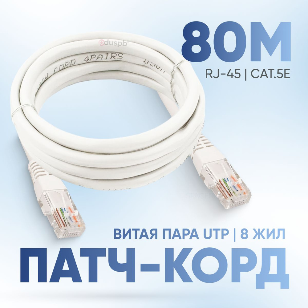 Кабель RJ-45 Ethernet pduspb PatchCord_SpaceRU - купить по низкой цене в  интернет-магазине OZON (878994144)