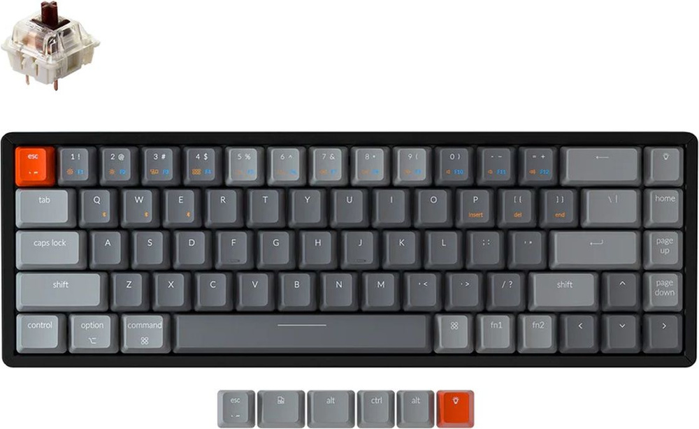 Keychron Игровая клавиатура беспроводная K6-W3, (Gateron G Pro Brown), Русская раскладка, черный  #1