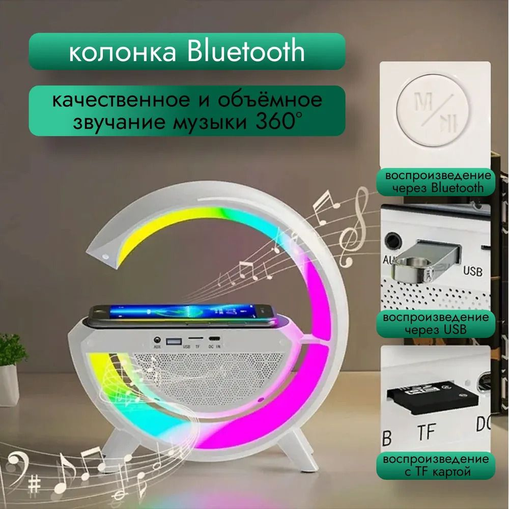 Многофункциональный электронный будильник, беспроводная зарядка ...