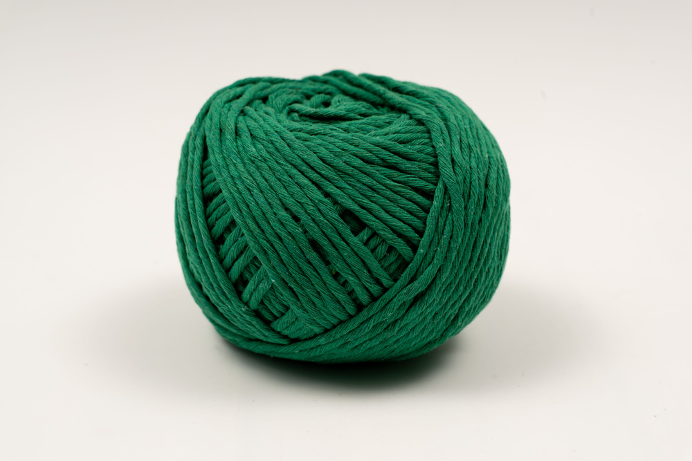 Шпагат хлопковый Kraftcom, 2мм х 100м (1шт), цвет - зеленый / шпагат для вязания, веревка для плетения #1