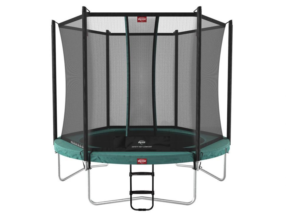 Батут BERG Favorit Regular 330 Green с сеткой Safety Net Comfort и лестницей / батут каркасный / батут #1