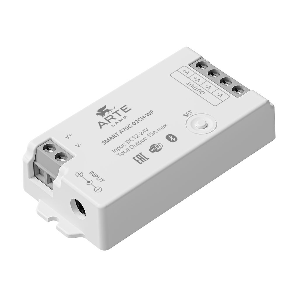 Контроллер двухканальный Arte Lamp Smart A70C-02CH-WF, Пластик/Белый, Италия  #1